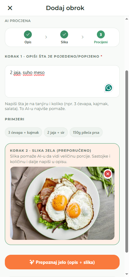 Slikaj i AI procijeni obrok